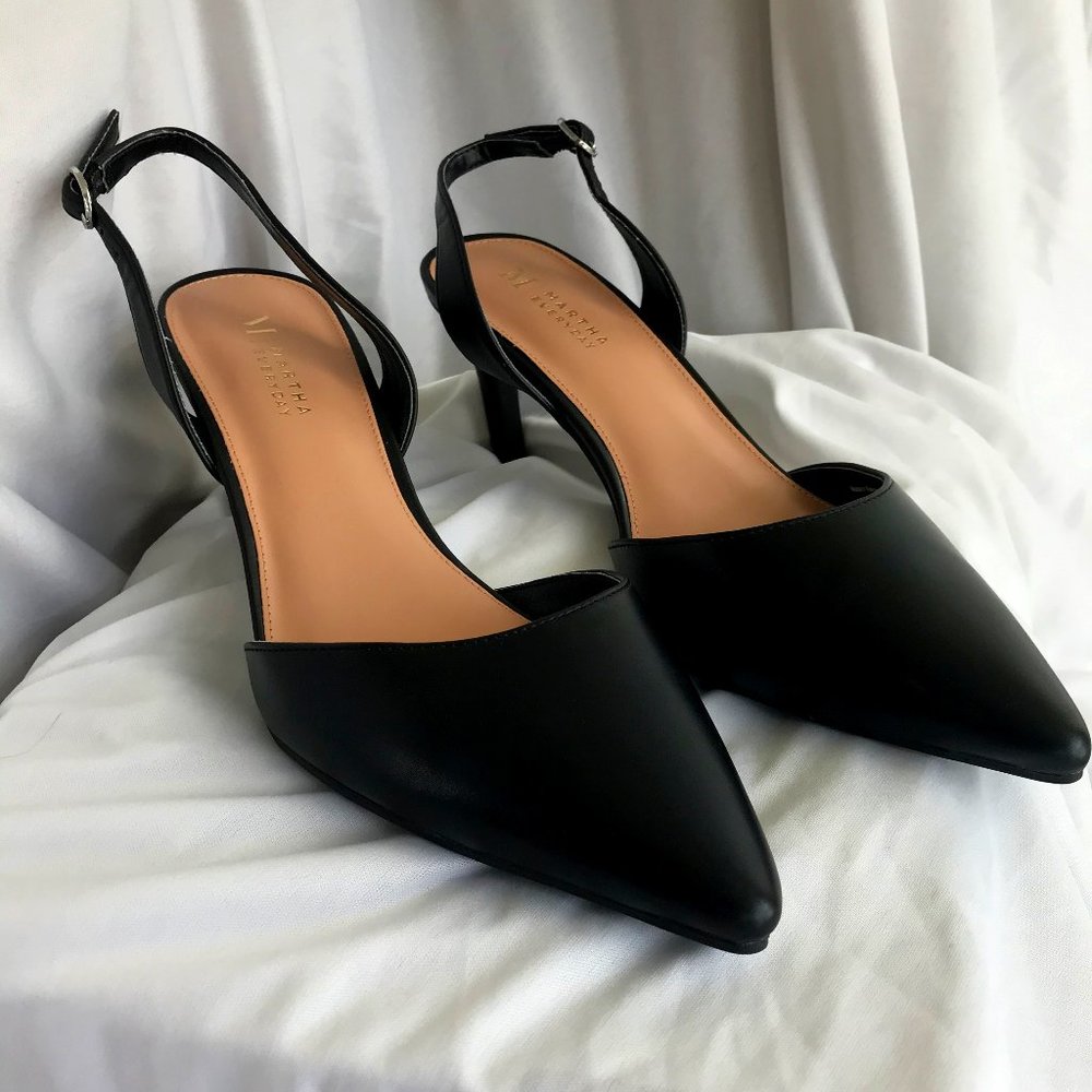 Meow! Never Worn Black Slingback Kitten Heels
